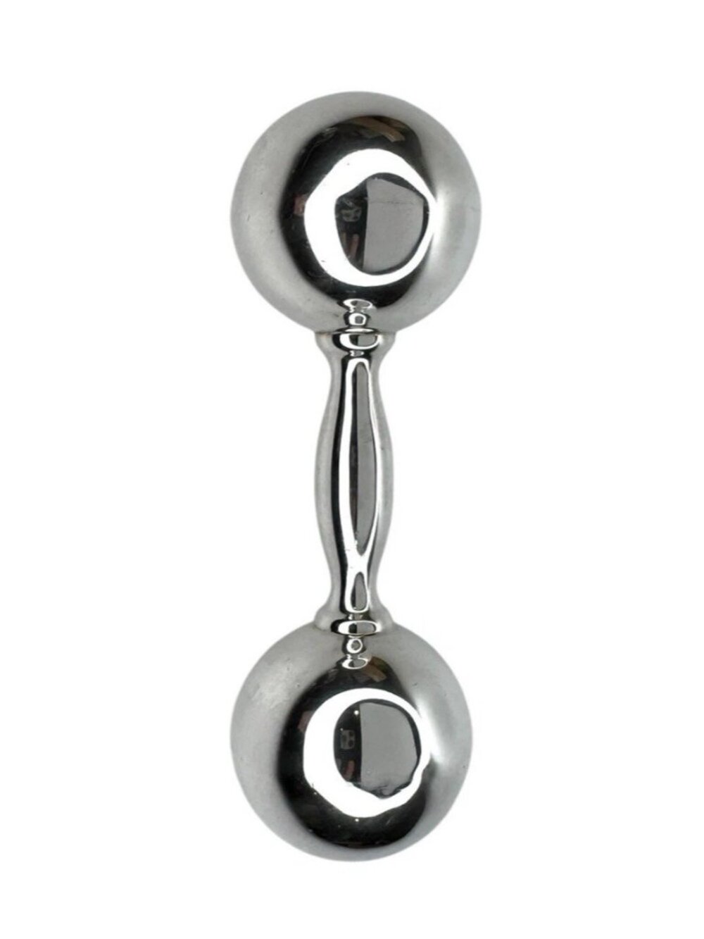 Tiffany & Co. Sterling Silver 925 Dumbbell Baby Rattle 4.5”